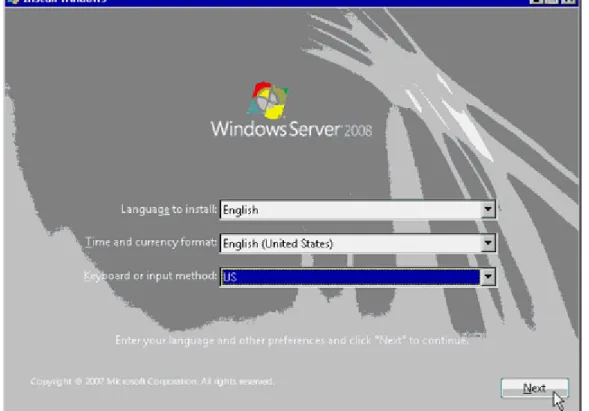 Figure 2-9 Install Windows screen
