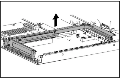 Figure 3-4:  Removing the PCI riser board assembly (expansion  board removed for clarity) 