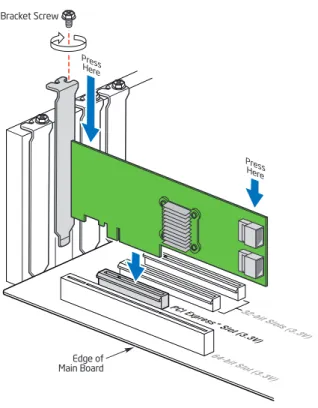 Figure 1. Inserting the Intel ®  RAID Controller SASMF8I into a  PCI Express* Slot
