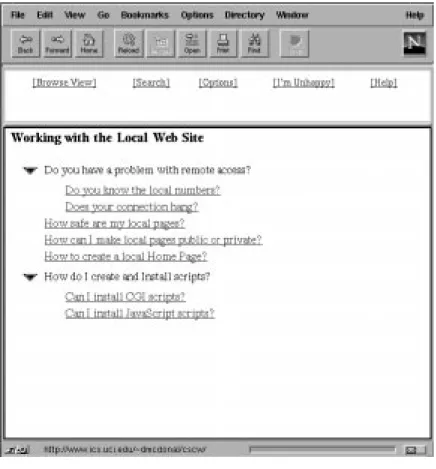Figure 1:  Answer Garden functionality in the Web