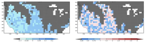 Fig. 5. Mean (left column) and variance (right column) of normalized innovations (dimensionless) of dataassimilation diagnostics