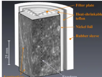 Figure 3. The computed tomography (CT) image of the rock sam-ple with a rescaled voxel dimension (0.25 × 0.25 × 0.25 mm3)