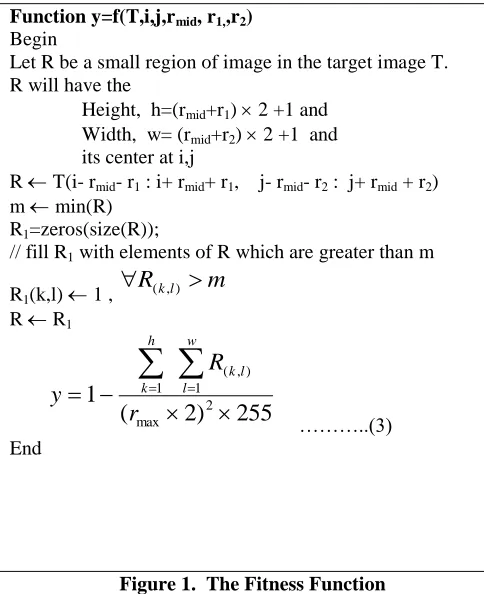 Figure 1.  The Fitness Function 