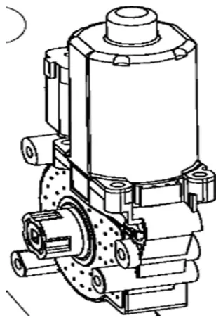 Fig.3  Shift Actuator housing a stepper motor 