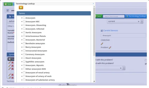 Fig. 3 UMLS terminology lookup interface