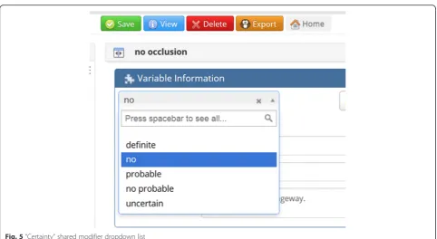 Fig. 5 “Certainty” shared modifier dropdown list