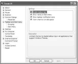 FIGURE 3-1. Killing balloon tips with Tweak UI