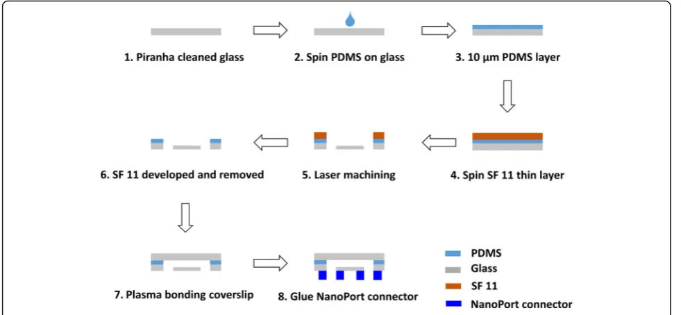 Fig. 5 The fabrication process steps for the microfluidic device