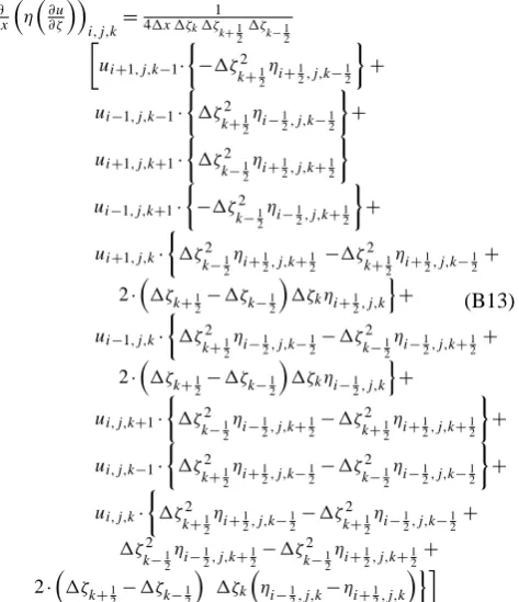 Fig. 1), vertical averaging becomes necessary followed byTo compute the ﬁnal derivative on the regular grid (cf.approximating the horizontal derivative by a centred differ-ence.