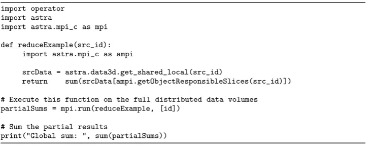 Table 4 Running a custom reduction function on distributed data objects