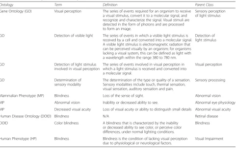 Table 1 Previous attempts to define and represent blindness