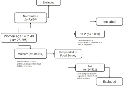 Figure 1. Sample selection flow chart for women of the Dominican Republic who were 