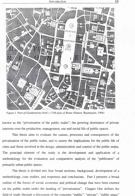 Figure 1. Part o f G iam battista N olli’s 1748 plan o f Rome (Source: Rasmussen, 1964)