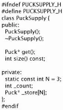 Figure 2.3. A C++ source file for the class PuckSupply