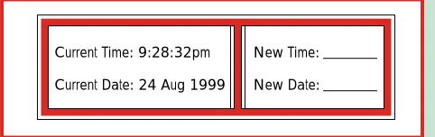 Figure A. Current system time and date, along withfields for entering new values.