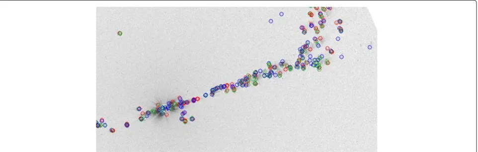 Figure 7 Detection with low threshold. The image shows detections over Figure 1, with low values of thresholds