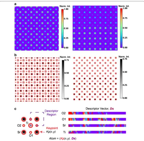 Fig. 1 Structural states as scale-invariant features. a Simulated STEM images of bulk SrTiO3 and SrTiO3/BaTiO3 interface with the electron beam propagating along the [100] crystallographic direction