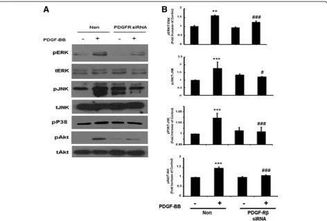 Figure 5 Involvement of platelet-derived growth factor (PDGF)-Rcontrol group, ##kinase (JNK), p38 and Akt pathways