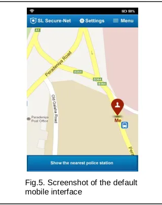 Fig.5. Screenshot of the default mobile interface 