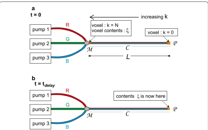 Fig. 1 Example of a general multi-infusion set-up. In this example, the number of pumps is three