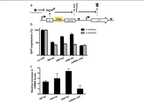 Figure 2 The effect of different spacer lengths on performance of the RNAi-based OFF control device.to test the OFF control device architecture