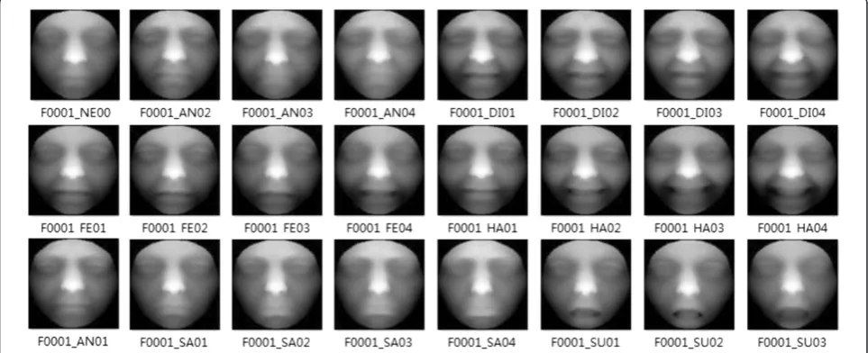 Figure 3 The reference face and expression faces. The first face is the reference face, while the others are the 23 expressional faces which areused to establish expressional space.