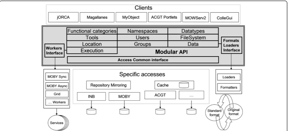 Figure 1 MAPI architecture. The figure shows the different software components which comprise the overall framework