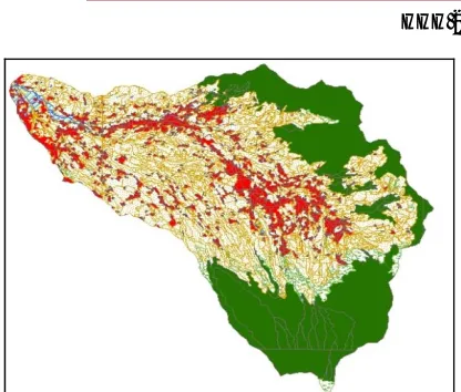 Figure 1. Land use distribution at the upstream Ciliwung.  