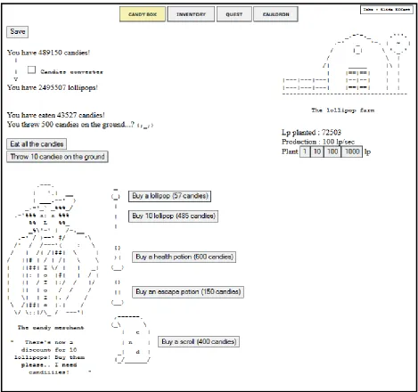 Figure 3 Web-based incremental game: Candy Box http://candies.aniwey.net/ 