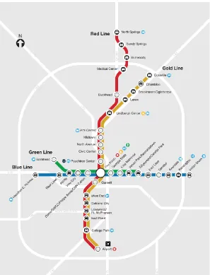 Figure 4 Current MARTA Rail Line Map (http://www.itsmarta.com)management (CRM) (Dickens and Crimmins 1982)