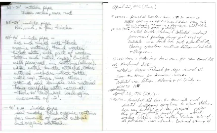 Figure 8 Example of handwritten notes from the MARTA collection. 