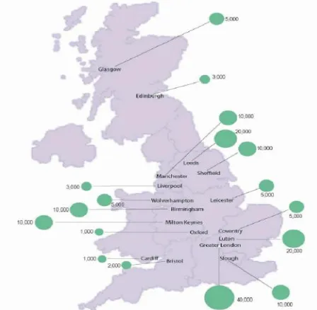 Figure 4 Geographical spread of Zimbabweans in the U.K 