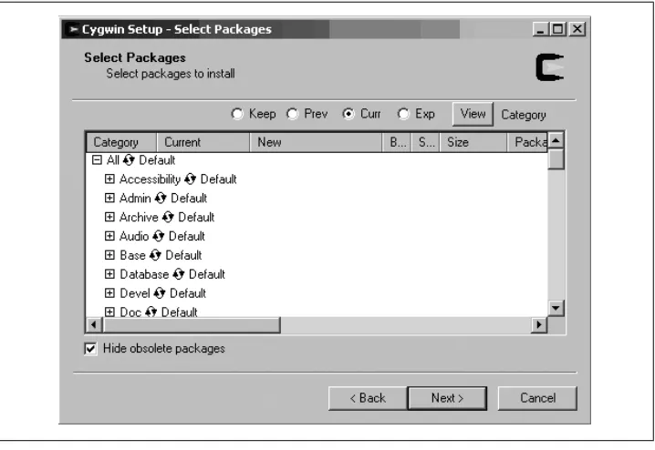 Figure 2-2. Selecting Cygwin packages