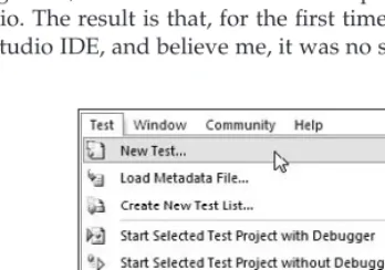 Figure 2-2Not only did the feature team get a top-level menu in place in the IDE, they added several key