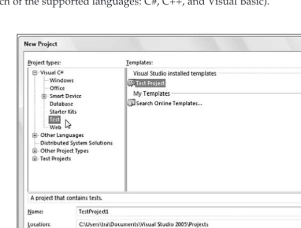 Figure 2-3Tests live in their own projects, which makes it easier to extract them prior to shipping.
