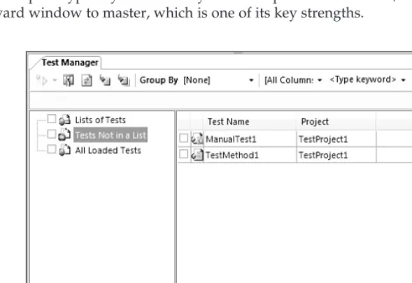 Figure 2-13The Test Manager is available only in VSTEST.