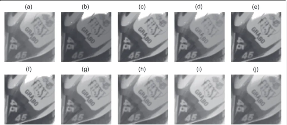 Figure 12 Comparison of enhancement methods with test image Aircraft. (a) Original. The enhanced image: (b) Global HE