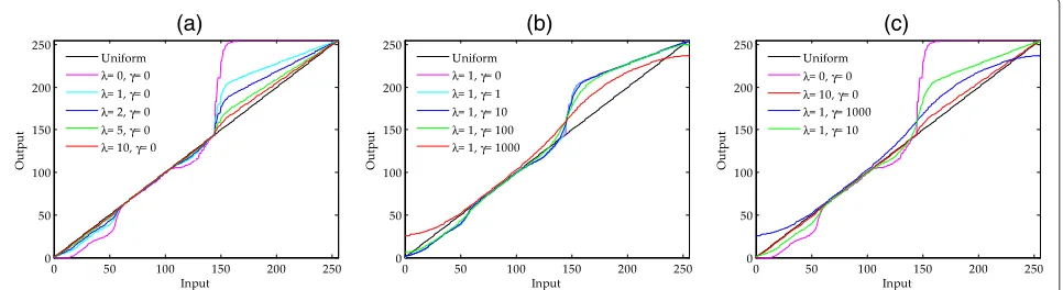 Figure 6 The intermediate results of resizing for four sub-histograms.with (a) The original image