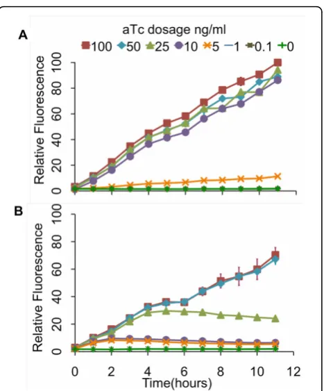 Figure 6 Schematic of aspartate sensor coupled to theIn our design, the Taz sensor kinase has been cloned behind theconstitutive Pthe expression of LuxRplasmid harbors the positive feedback amplifier