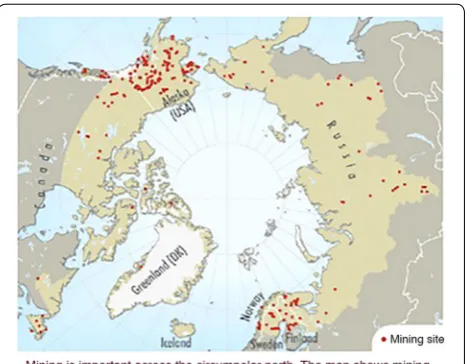 Fig. 1 Map of mines in the Arctic region active as of 2011