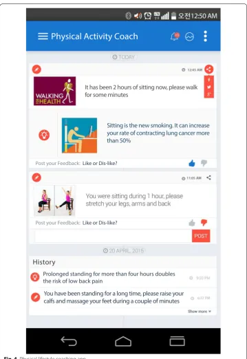 Fig. 4 Physical lifestyle coaching app