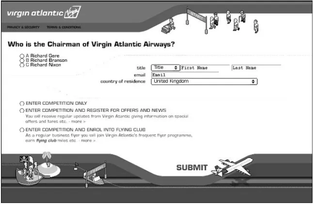 Figure 1.6Landing page competition creative for the Virgin Atlantic Fly Free For Life campaign