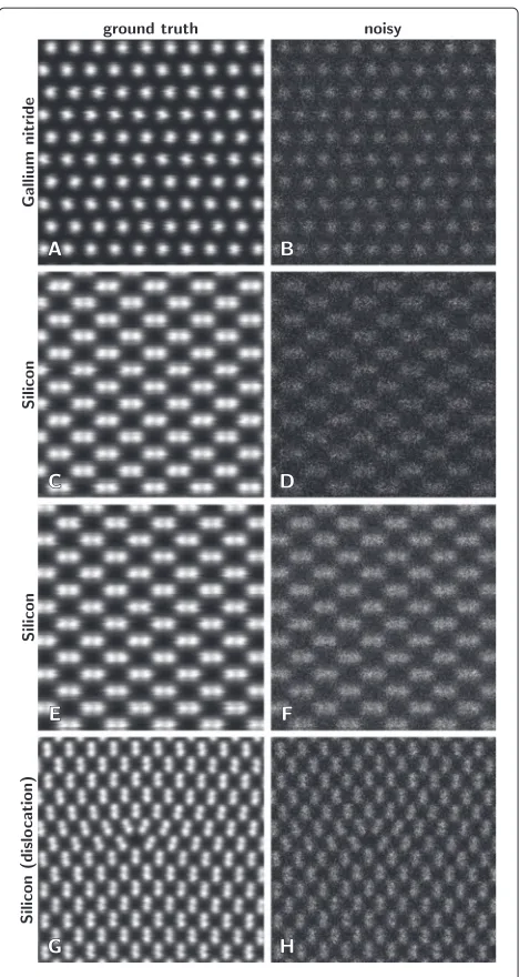 Figure 3 Simulated STEM images. Example frames from simulated