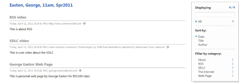 Figure 6.  Categorizing RSS Items 