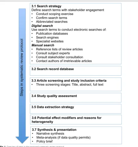 Fig. 1 Overview of steps in the proposed systematic review protocol
