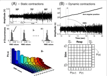 Figure 2 Schematic representation of analytical method. (A) The amplitude values of EMG signal (e.g.RMS) were determined using a segmentation
