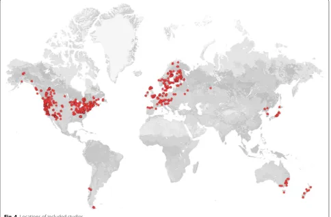 Fig. 4 Locations of included studies