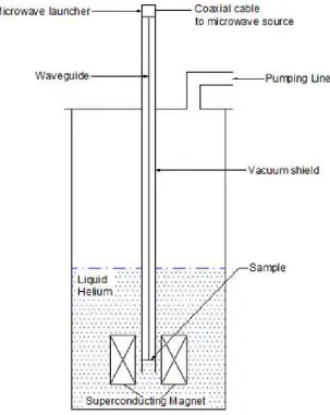 Figure 1.2.Schematic diagram of liquid helium cryostat.When the liquid helium is pumped,sample temperature could be as low as 1.5 K