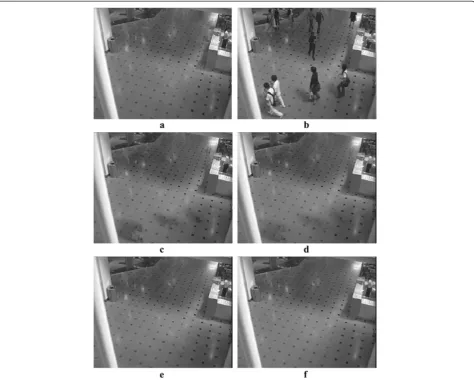 Figure 7 The RBI images at different values of the learning rate 1. (a) Initial RBII, (b) 372th input image, (c) RBII with the α = 0.6, (d) RBII withthe α = 0.3, (e) RBII with the α = 0.05, and (f) RBII with the α = 0.01.