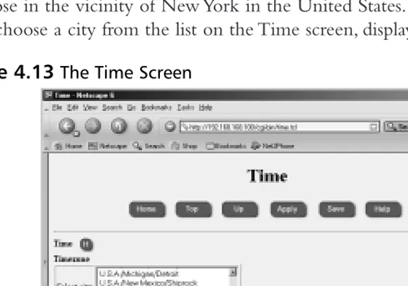 Figure 4.13 The Time Screen